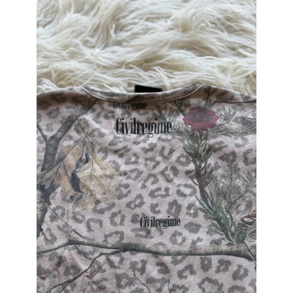 Civil Regime Concrete Sin Energy Baby Tee Sun Wash Leopard Camo Size Large - Picture 8 of 12